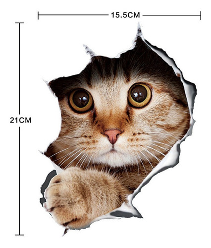4pcs 3d Gato Coche Pegatinas De Dibujos Animados Ventana Peg