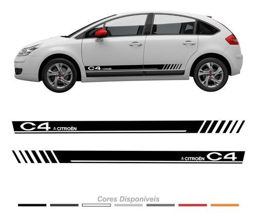 Adesivo Citroen C4 Faixa Lateral Porta Personalizado Imp35