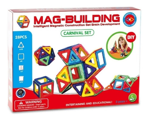 Juego De Construcción Magnético Mag-building De 28 Piezas