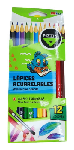 Imagen 1 de 6 de Lapices De Colores Acuarelables X 12 Pizzini