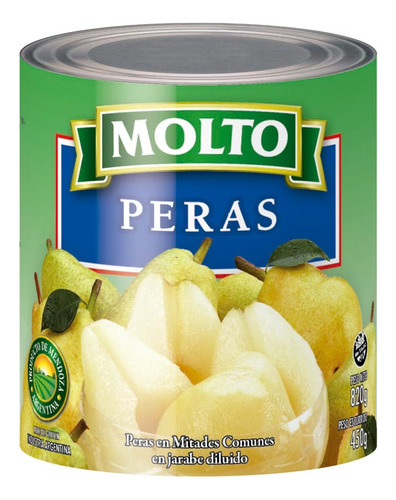 Peras  Mitad 820 Gr Molto Frutas Envasadas