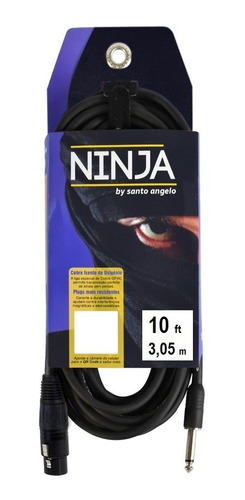 Cabo Microfone Xlr Fêmea P10 Mono Santo Angelo Ninja 3,05m