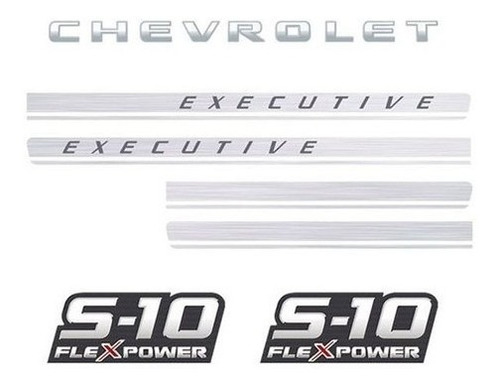 Imagem 3 de 7 de Kit Adesivos Faixas S10 Executive Flex Power Vermelho