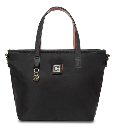 Bolsa Tote Cloe Para Mujer Chica Textil Color Negro