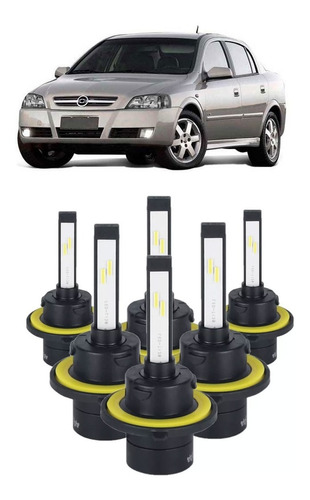 Kit 6 Ultra Led S14 Farol Alto Baixo Milha Astra 1998 A 2012