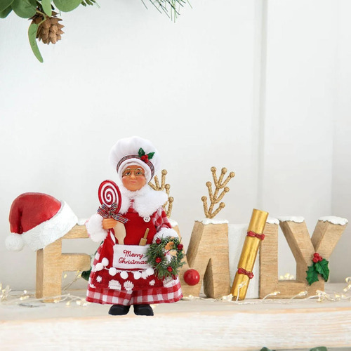 Estatueta De Chef De Natal Sra. Claus Decoração Estilo C