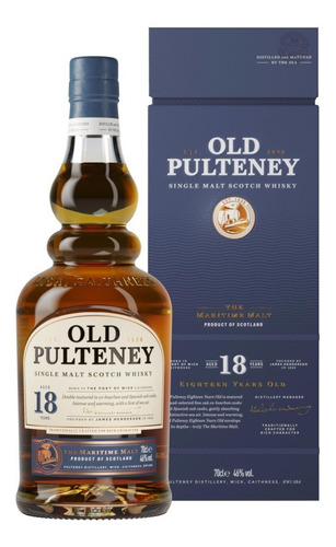 Imagen 6 de 8 de Whisky Old Pulteney 18 Años Single Malt 700ml En Estuche
