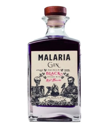 Gin Malaria Black Handcrafted Small Batch 700cc  Premium