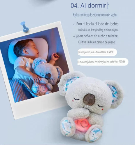 1 Lindo Muñeco Koala Que Respira Música Luminosa Y Duerme