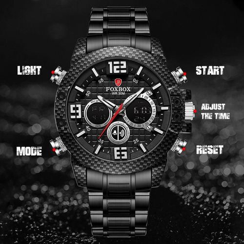Relojes Impermeables De Acero Inoxidable Foxbox Business Par