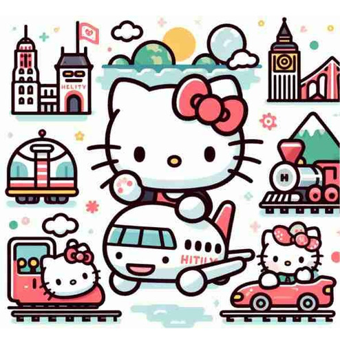 Sticker Calcomania Hello Kitty 10cm X 10cm Laminado P1-f1