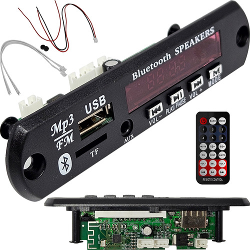 Placa Decodificador Usb P/ Caixa Ativa Mp3 Fm Aux Bluetooth