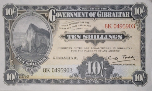 Billete The Gibraltar Ten Shillings 2018 (bb111 