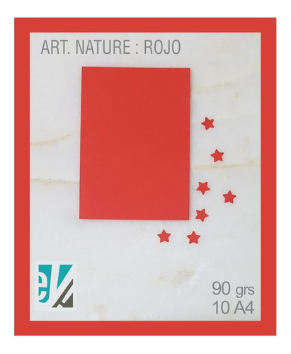 Art Nature : Pack X 10 Hojas A4 De 90 Gr : Color Rojo