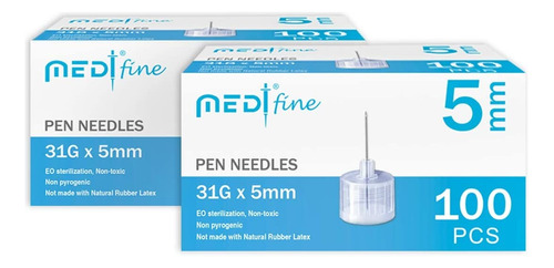 Medtfine Agujas De Insulina 31g 0.197 In (3/16 ) 200 Piezas 