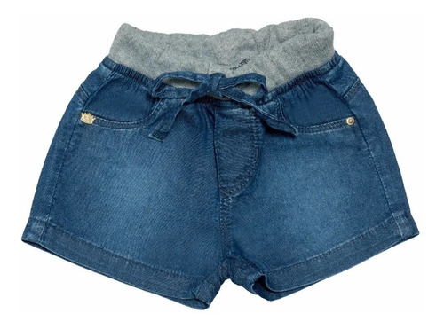 Shorts Jeans Coroa Infantil Menina Feminino Clube Do Doce