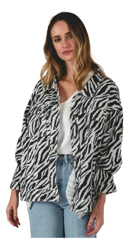 Sobrecamisa Cazadora Animal Print Chaqueta De Mujer