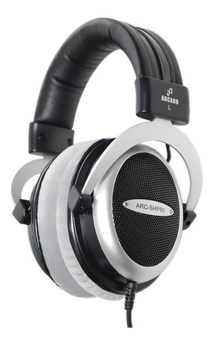 Fone de ouvido over-ear gamer Arcano ARC-SHP80 preto e prateado