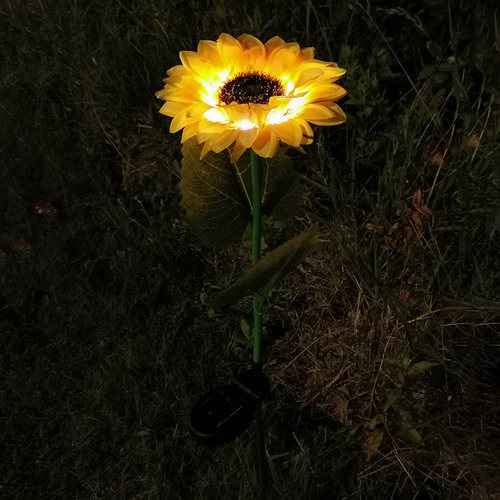 Decoración Exterior De Simulación Led De Girasol Solar Para
