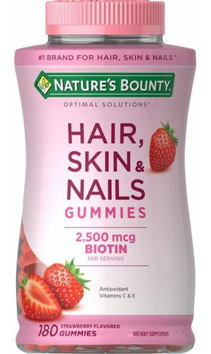 Natures Bounty Hair Skin Nails 180 Gomitas Cabello Piel Uñas