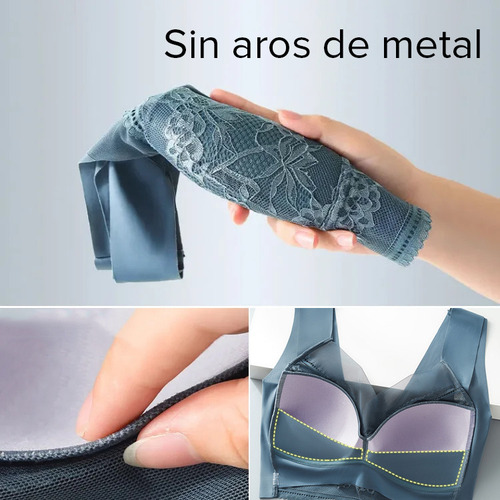 M Sujetador Encaje Sin Espalda Con Soporte En Forma Copa