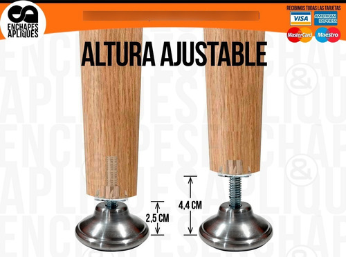 Imagen 4 de 5 de Nivelador Pata Acero Inox 2 X 5/16 X 4 Undades