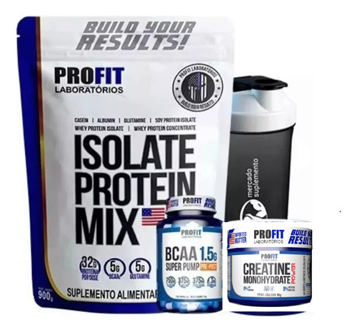 Combo Whey Isolate Protein 900 Gr + Bcaa + Creatina + Shaker