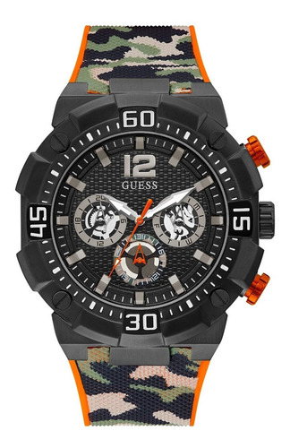 Reloj Guess Navigator Gw0264g2 Camo Tactical Moda Cronografo Color del bisel Negro Color del fondo Negro
