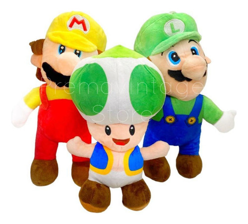Super Mariobros Peluche Luigi Toad Muñeco Juego Nintendo
