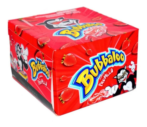 Caja Chicles Bubbaloo X60u Rellenos Sabor Frutilla 