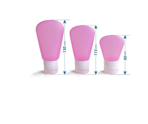 Envase Silicona De Viaje Portátil De Aseo Champú Pack De 3