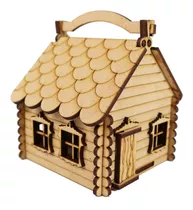 Comprar Casita Cabaña Navideña De Mdf Para Recuerdo O Regalo