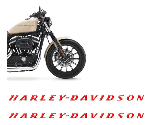 Adesivos Harley Davidson Emblemas Tanque Vermelho Refletivo