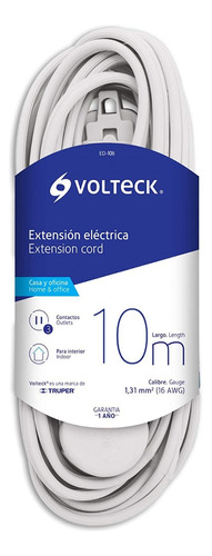 Extensión Eléctrica Volteck Domestica 10 Metros Blanca 48036