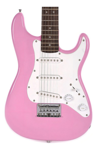 Guitarra Squier Mini V2 Stratocaster Pink Lrl 037-0121-570 Color Rosa Material Del Diapasón Laurel Orientación De La Mano Diestro