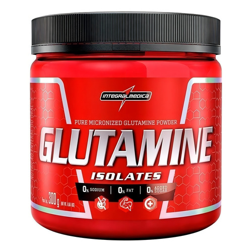 Suplemento em pó Integralmédica  Glutamine Isolates glutamina Glutamine Isolates sabor  without flavor em pote de 300g