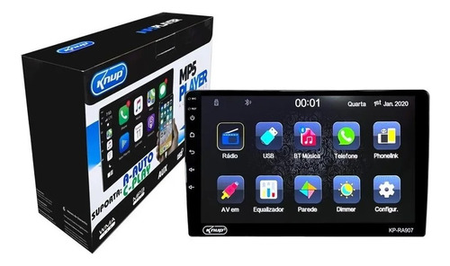 Central Multimídia Carplay Andoird Auto + Câmera New Fit