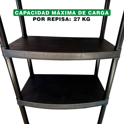 Imagen 6 de 9 de Estante Reforzado De Plástico Con 4 Repisas Armables