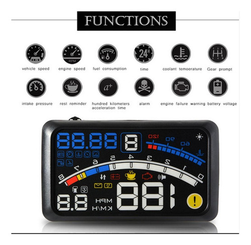 5.5 Hd Hud Carro Head Up Display Obdii Euobd