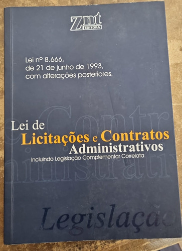 Livro Direito Lei De Licitações E Contratos Administrativ...