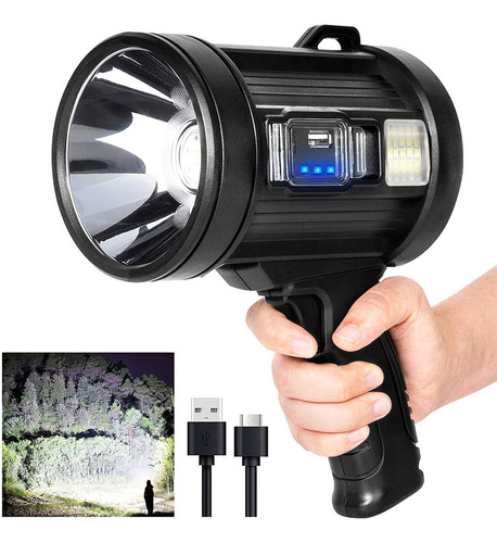 Linterna De Mano Led Spot Light Foco 9000 Lúmenes Y
