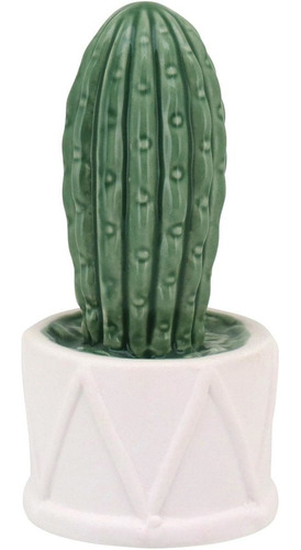 Kaktus Adorno Decorativo 14x7x7cm Cerâmica Verde Cacto