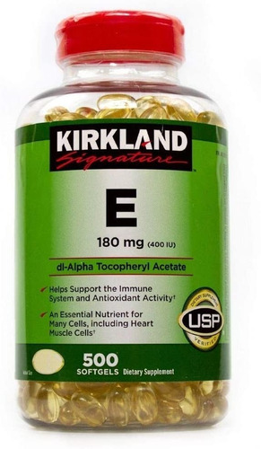 Kirkland Vitamina E 180 Mg De 500 Capsulas Blandas Usa 