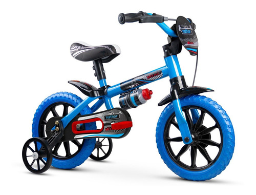 Bicicleta Infantil Aro 12 Menino Azul/preta Veloz - Nathor