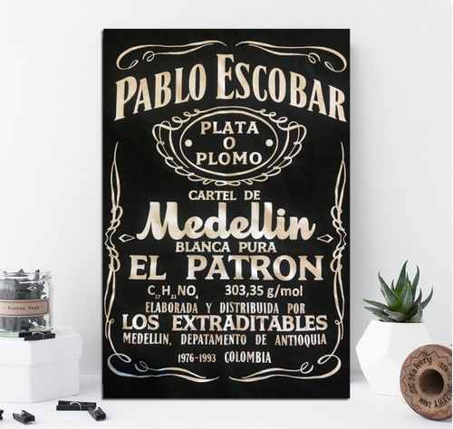 Vinilo Decorativo 50x75cm Pablo Escobar Medellin