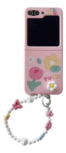 Funda Para Samsung Z Flip3 Flip Phone Flor Pintada A Mano