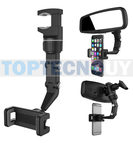 Imagen 3 de 5 de Soporte De Celular Universal Para Espejo Retrovisor Auto 360