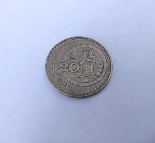 Moneda De 20 Pesos Cultura Maya De 1981