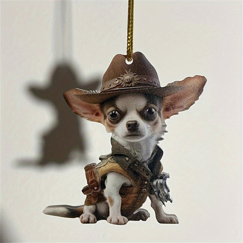 Llavero Con Forma De V Cowboy, Bonito Perro, Diseño Plano En