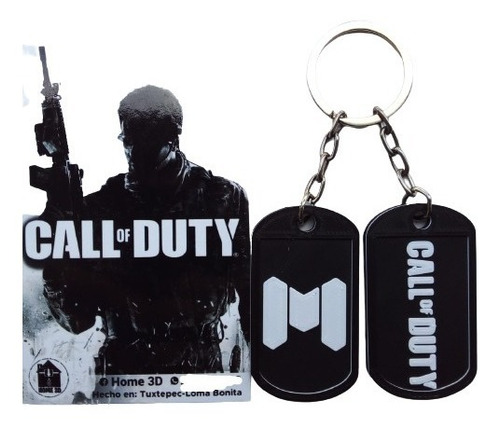 3 Llaveros Par De Placas De Call Of Duty Personalizadas